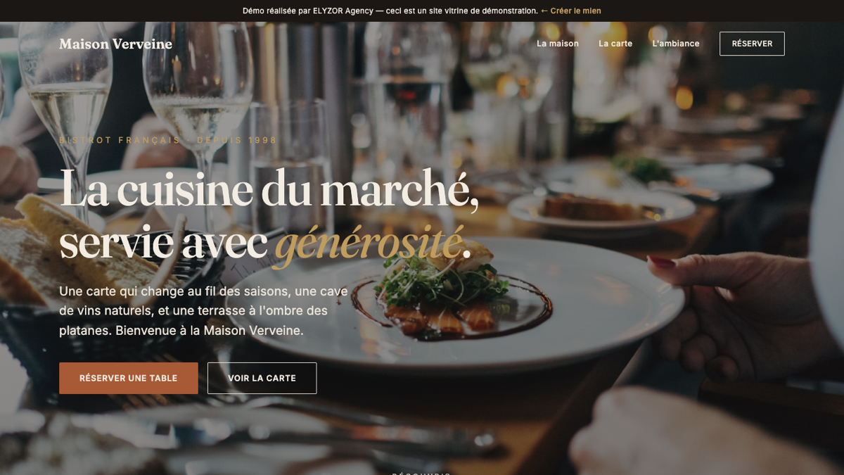 Aperçu démo — Maison Verveine — bistrot français